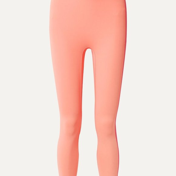 ALL ACCESS Center Stage Cropped Stretch Leggings  Peach / Pink Band - Picture 8 of 8